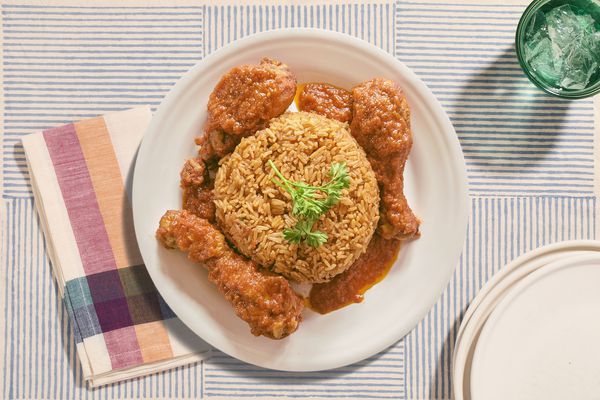 Jollof Rice With Bone-In Chicken